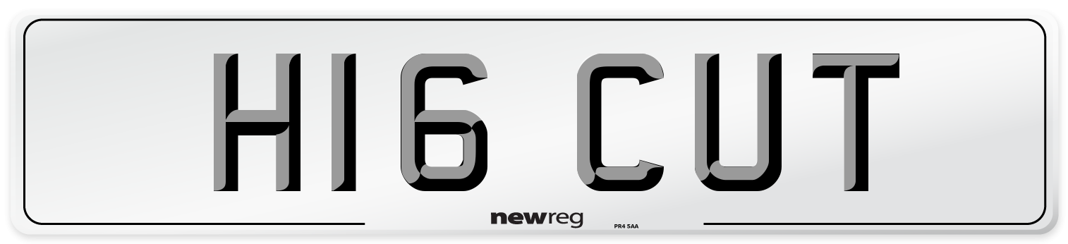 H16 CUT Number Plate from New Reg
